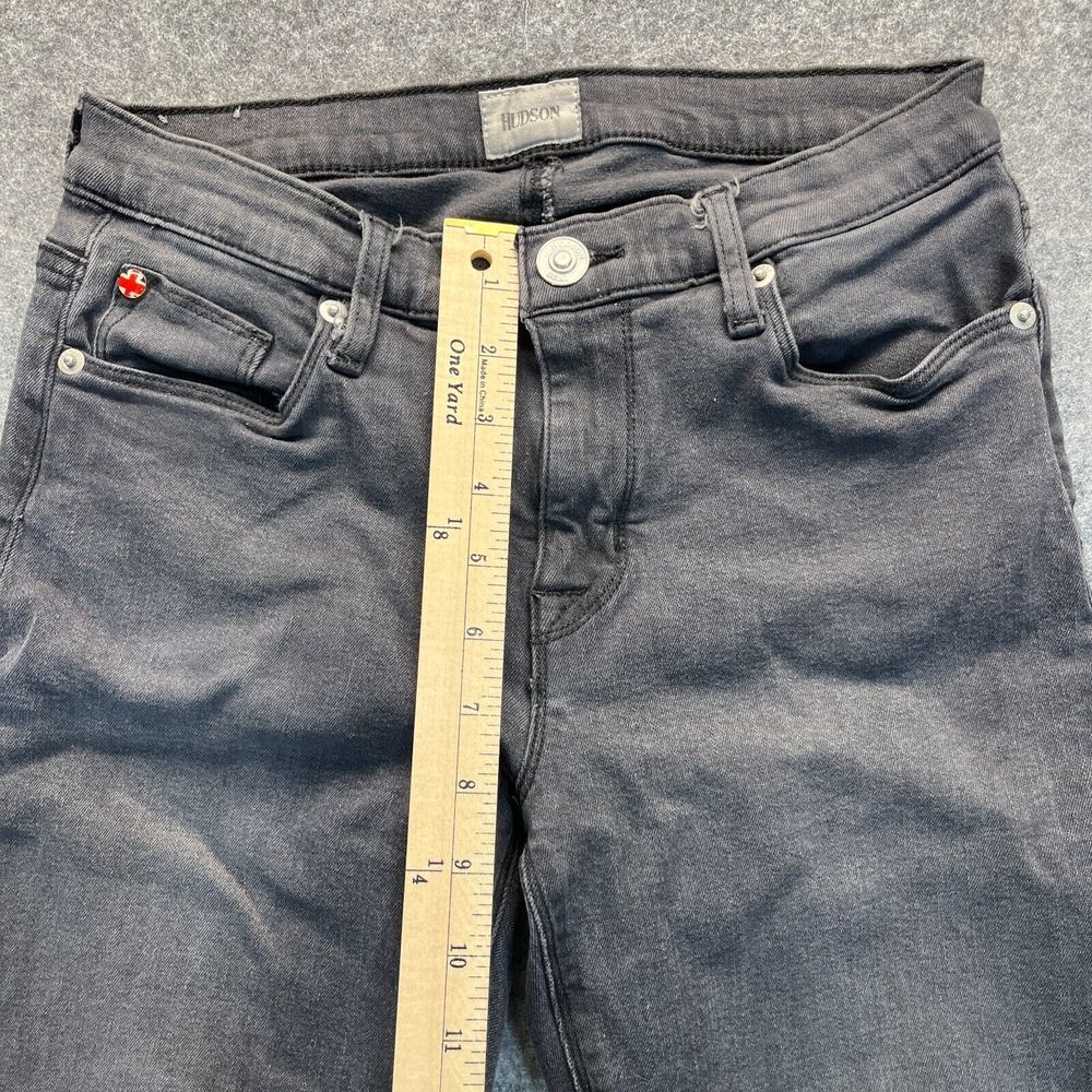 Hudson Jeans Womens Size 28 Natalie Super Skinny Dark Gray‎ Stretch Raw Hem - Picture 6 of 14